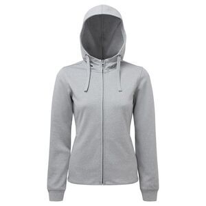 TriDri Womens/Ladies Spun Dyed Full Zip Hoodie / Grey Melange